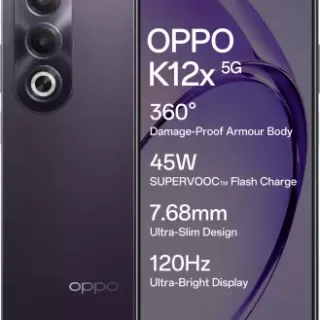 OPPO K12x 5G with 45W SUPERVOOC Charger In-The-Box (Midnight Violet, 128 GB)  (6 GB RAM)