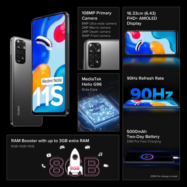 Redmi Note 11s 128 GB, 8 GB RAM, Space Black - Image 6