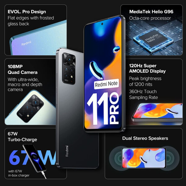 Redmi Note 11 Pro 128 GB, 6 GB RAM, Stealth Black - Image 5
