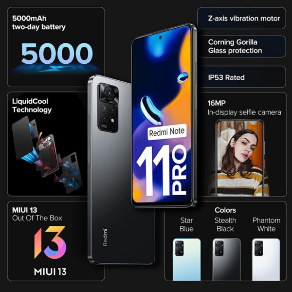 Redmi Note 11 Pro 128 GB, 6 GB RAM, Stealth Black - Image 4