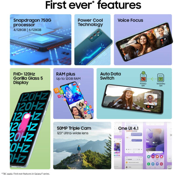 Samsung Galaxy F Series F23 5G 128 GB, 4 GB RAM, Aqua Blue - Image 5